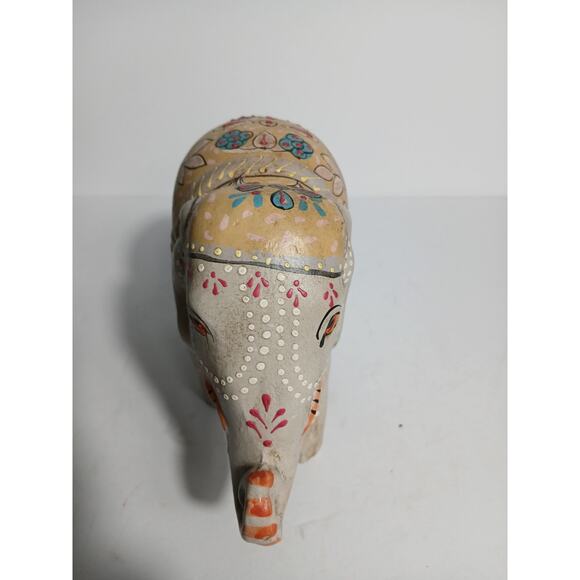 Hand-Painted Elephant Figurine – Indian Folk Art Style, Made in India,... - Picture 2 of 5